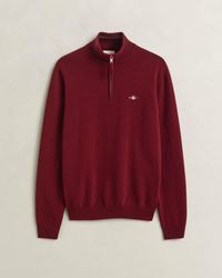 GANT - Superfine Lambswool Half Zip Sweater - Lyst