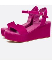 Penelope Chilvers - Girasol Velvet Platform Sandal - Lyst