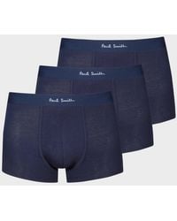 Paul Smith - 3 Pack Plain Trunks With Script Logo Waistband - Lyst
