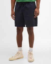 Barbour - Washed Oxford Relaxed Shorts - Lyst