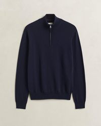 GANT - Cotton Wool Half Zip Sweater - Lyst