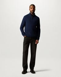 Belstaff - Westport Quarter Zip Cable Knit Jumper - Lyst