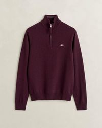 GANT - Superfine Lambswool Half Zip Sweater - Lyst