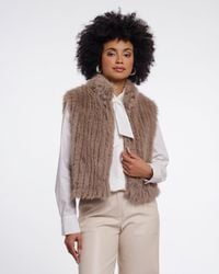 Rino & Pelle - Dava Faux Fur Waistcoat With Button Closure - Lyst