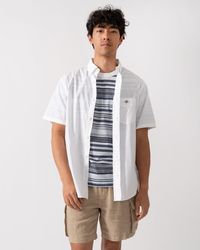GANT - Regular Fit Short Sleeve Poplin Shirt - Lyst