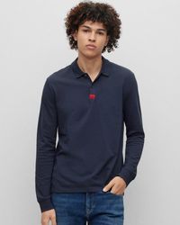 HUGO - Deresolo222 Long Sleeved Polo Shirt - Lyst