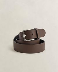 GANT - Logo Buckle Leather Belt - Lyst