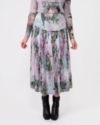 Ted Baker - Meliya Printed Pleated Skirt - Lyst