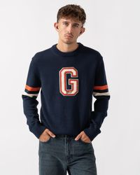 GANT - Graphic Badge Crew Neck Jumper - Lyst