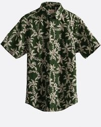 GANT - Regular Cotton Linen Palm Short Sleeve Shirt - Lyst