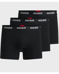 HUGO - Three-Pack Of Stretch-Cotton Boxer Briefs With Logo Waistbands Nos , Size: L - Lyst