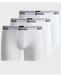 BOSS - Power Three Pack Stretch Cotton Boxer Briefs With Logos Nos Size: M - Lyst