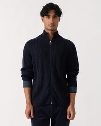 Paul Smith - Ps Full Zip Cable Knit Sweater - Lyst