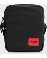HUGO Ethon Logo-patched Shell Cross Body Bag in Black for
