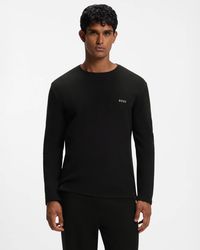 BOSS - Waffle Ottoman Pyjama T-Shirt With Embroidered Logo - Lyst