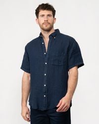GANT - Regular Garment Dyed Linen Short Sleeve Shirt - Lyst