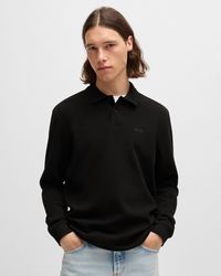 BOSS - Petempestolong Cotton-Blend Polo Shirt With Waffle Structure - Lyst