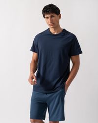 HUGO - Liam Crew Neck T-shirt With Logo Tape - Lyst