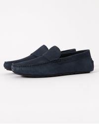 BOSS - Noel Nubuck-Leather Loafers With Driver Sole - Lyst