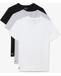 Lacoste - 3-Pack Plain T-Shirts - Lyst