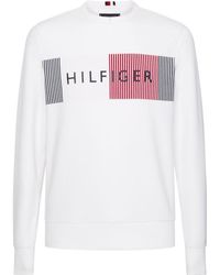 Tommy Hilfiger Men's Graphic Sweatshirt, White Men's Sweatshirt In White