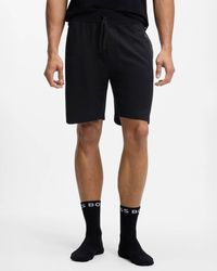 BOSS - Authentic Loungewear Shorts With Stripe And Logo - Lyst