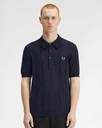 Fred Perry - Cable Knitted Polo Shirt - Lyst