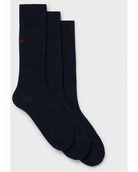 HUGO - 3-Pack Of Regular Length Socks With Logo Details Nos - Lyst
