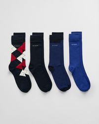GANT - Argyle Stripe 4-Pack Socks Marine - Lyst