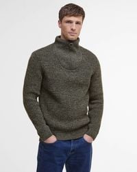 Barbour - New Tyne Half Zip Knitted Jumper - Lyst