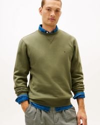 Tommy Hilfiger - Essential Flag Embroidery Fleece Crew Sweatshirt - Lyst