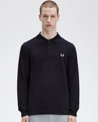 Fred Perry - Long Sleeve Plain Signature Polo Shirt Nos - Lyst