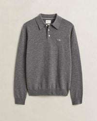 GANT - Superfine Lambswool Long Sleeve Polo - Lyst
