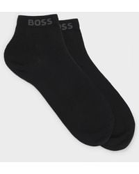 BOSS - 2-Pack Short Socks With Logo Cuffs - Lyst