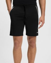 BOSS - Unique Stretch-Cotton Pyjama Shorts With Tape Trims - Lyst