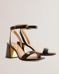 Ted Baker - Milliiy Block Heel Sandals With Coin Detail - Lyst