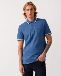 BOSS - Paddy Cotton-Piqué Polo Shirt With Contrast Logo - Lyst
