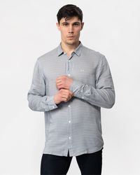 Armani Exchange - Long Sleeve Pattern Print Shirt - Lyst