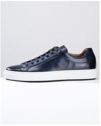 BOSS by HUGO BOSS Mirage Tennis Burnished Leather Sneakers - Blue