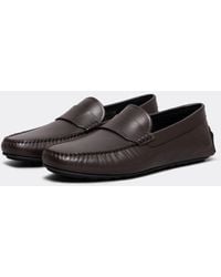 BOSS - Noel Nappa-leather Driving Moccasins With Embossed Logo - Lyst