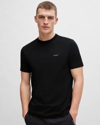 BOSS - Tee Stretch Cotton T-shirt With Contrast Logo Nos - Lyst