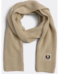 Fred Perry - Waffle Knit Patch Brand Rib Scarf - Lyst