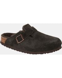 Birkenstock - Boston Shearling Suede Leather Clogs - Lyst