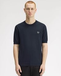 Fred Perry - Cotton Knitted T-Shirt - Lyst