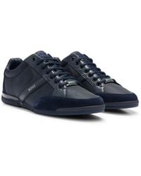 BOSS - Saturn Mx Faux Leather Trainers - Lyst