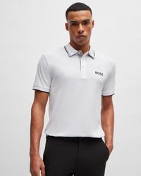 BOSS - Paddy Pro Cotton Blend Polo Shirt With Contrast Logos Nos - Lyst
