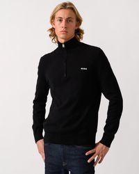 HUGO - San Quintus-C2 1/4 Zip Funnel Neck Jumper - Lyst