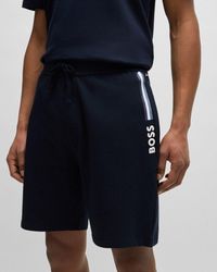 BOSS - Authentic Regular-rise Shorts In French Terry With Logo Detail - Lyst