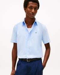 Tommy Hilfiger - Core Flex Poplin Solid Short Sleeve Shirt - Lyst
