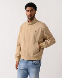 Lacoste - Lightweight Water-Repellent Twill Harrington Jacket - Lyst
